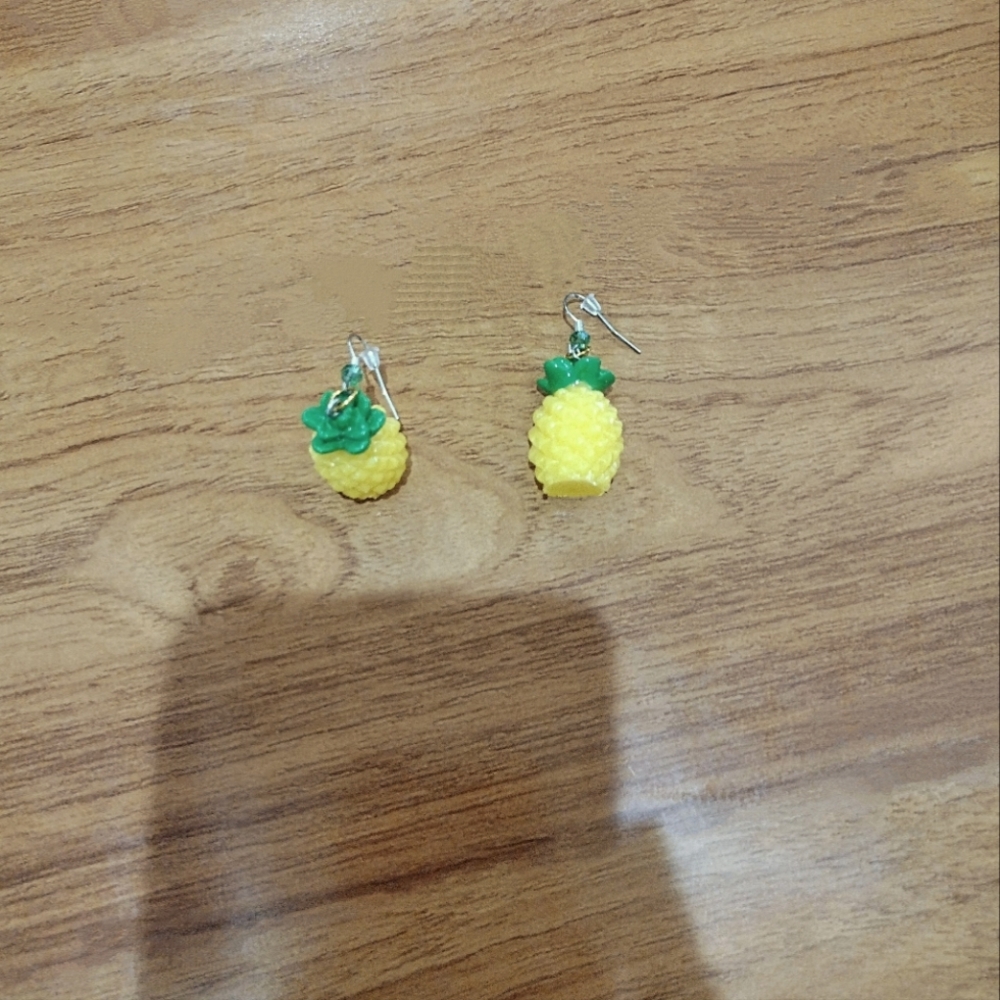 Yellow Pineapple Earrings